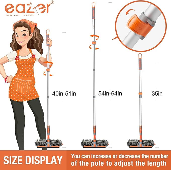 Eazer 64'' Squeegee Window Cleaner 2 in 1 Rotatable Window Cleaning Tool Kit - Image 4