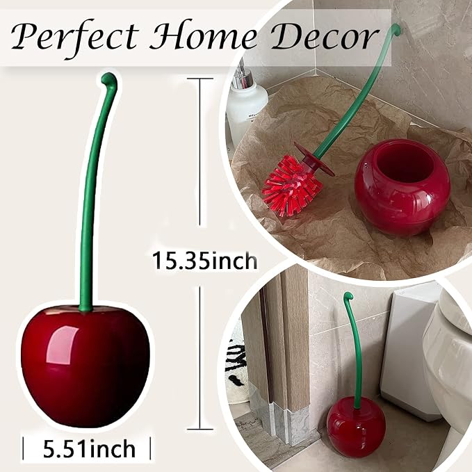 Dora Bridal Toilet Brush and Holder Set, Cherry Toilet Brush Set, Cute Toilet - Image 3