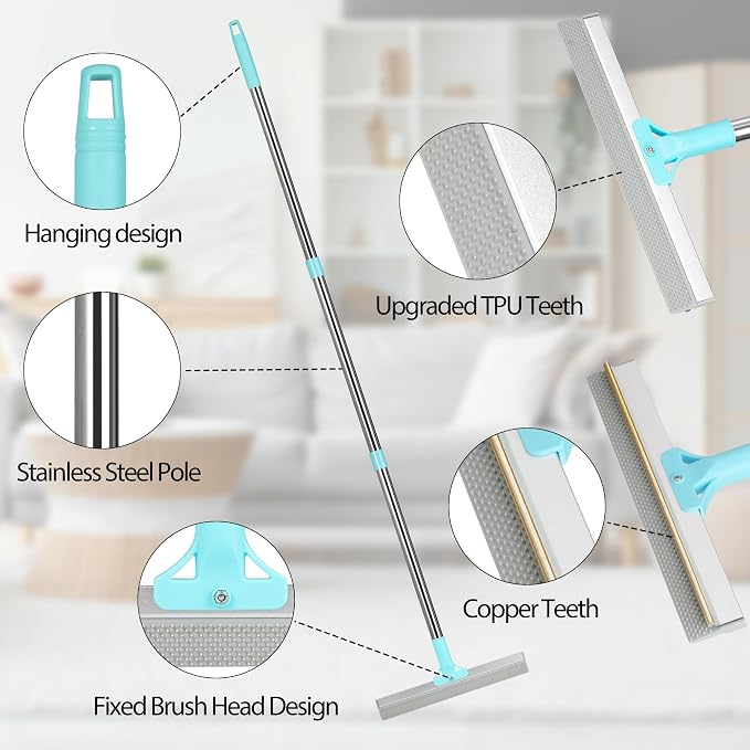 Carpet Rake for Pet Hair Removal Tool, 2 in 1 TPU and Copper Rake Teeth - Image 5