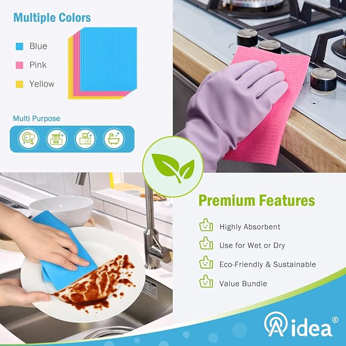 AIDEA Swedish Dishcloths for Kitchen, Reusable Paper Towels, Kitchen Washcloths - Image 6