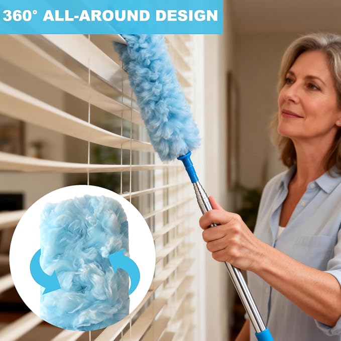 100 Inch Extended Handle Duster Heavy Duty Dusting 360° Duster Refills Kit - Image 5