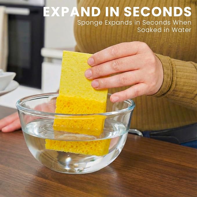 Kitchen Sponges, Non-Scratch Compressed Natural Cellulose Sponges - Image 2