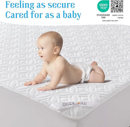 BEDLORE Waterproof Mattress Protector, California King Size Noiseless Mattress Pad with Deep Pocket 6"-18" Depth, Soft Breathable Bed Mattress Cover Washable for Home, Bedroom, Hotel (White)