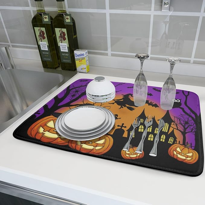 Happy Halloween Pumpkin Dish Drying Mat - Image 3