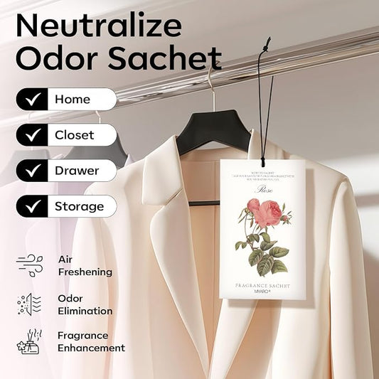 MYARO 12 Pcs Rose Sachets Deodorizer Room Air Freshener Long Lasting Home Odor - Image 2