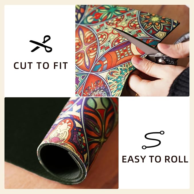 Dish Drying Mat Bohemian Absorbent Coffee Mat Rubber Backed Paisley Moroccan - Image 5