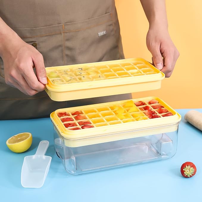 PHINOX Ice Cube Tray with Lid and Bin, Ice Trays - Image 7