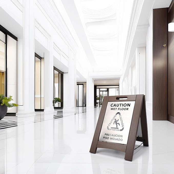 Premium Outdoor Composite Caution Wet Floor Sign – Bilingual w/Non-Skid Plastic - Image 7