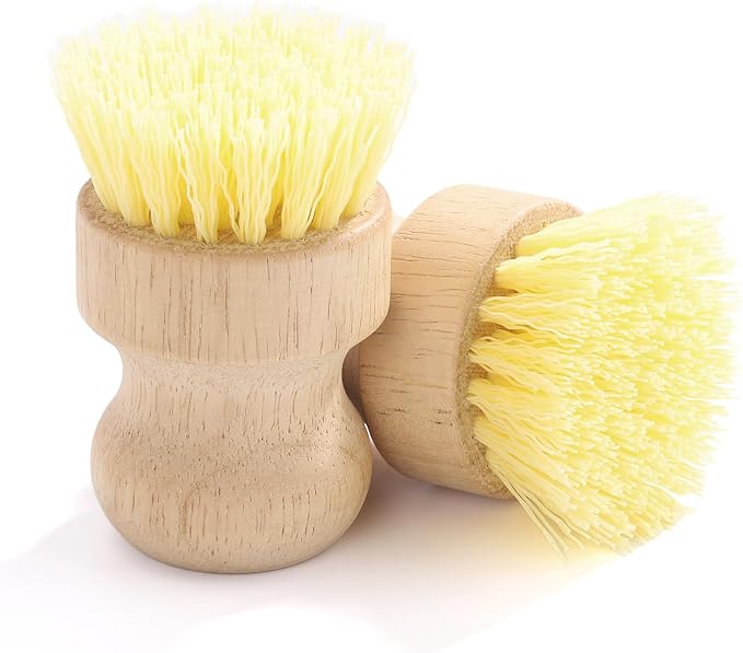4-Pack Bamboo Dish Brush, Palm Brush Dish Scrubber - Image 6