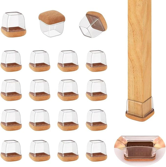 16 Pcs Small Square Chair Leg Protectors by Jeaoouu