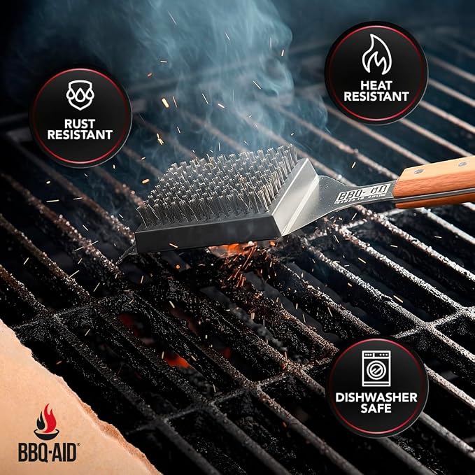 BBQ-AID 2-Pack Wire Grill Brush Replacement Heads, Grill Cleaning Bristle Brush - Image 7