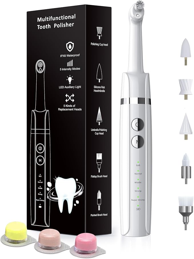 Tooth Polisher, Rechargeable Tooth Whitening Kit by Smile-Aid