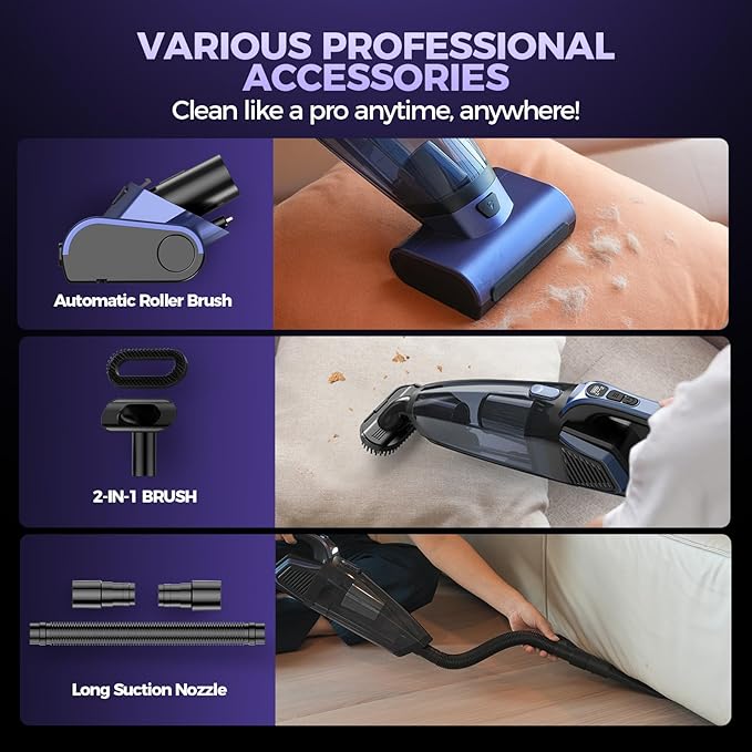 Pet Hair Handheld Vacuum Cordless: 20000PA High Power Car Vacuum - Image 6
