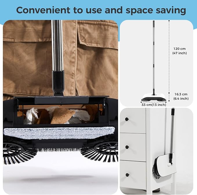 Manual Floor Sweeper Black - Image 7