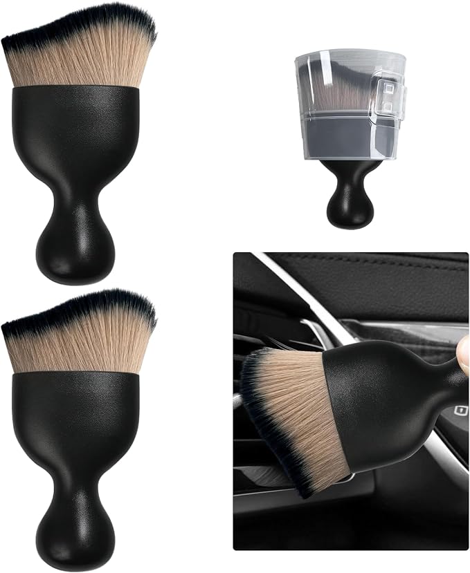 Ziciner 2 PCS Car Detailing Brush, Curved Soft Bristles Auto Removal Dust by Ziciner