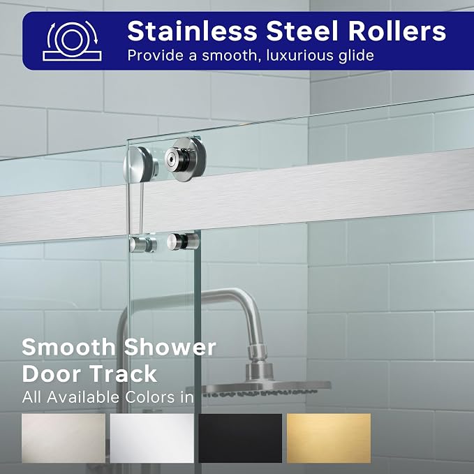 Woodbridge Frameless Bathtub Shower Doors 56-60" Width x 66" Height - Image 5