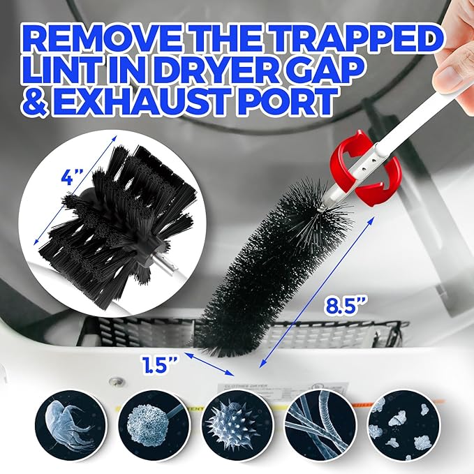 Holikme 32 Feet Dryer Vent Cleaner Kit, Lint Remover, Fireplace Chimney Brushes - Image 4