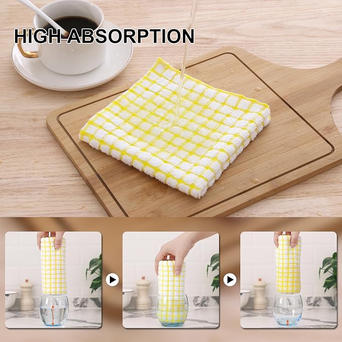 Kitinjoy Cotton 6 Pack Terry Kitchen Towels, 16 x 25 Inches Super Soft and - Image 3