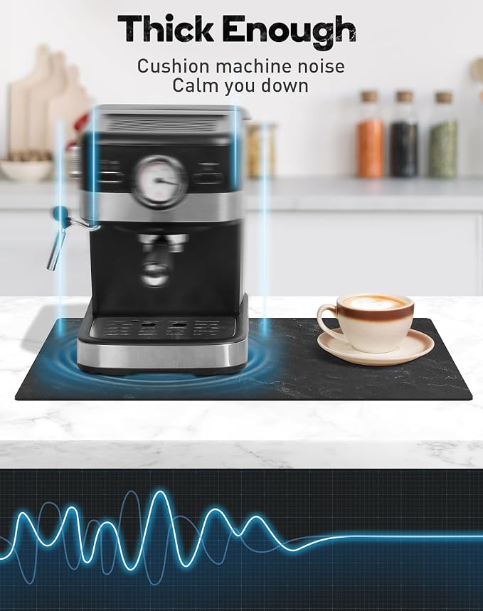 SUEH DESIGN Coffee Mat, Absorbent Dish Drying Mat 19.6 x 11.8 in Quick Dry - Image 3