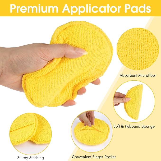 10 Pack Wax Applicator Pads, Microfiber Applicator Pad - Image 3