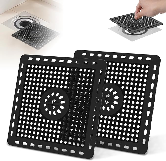 Hibbent 2 Pack Shower Drain Hair Catcher, Shower Drain Cover by Hibbent