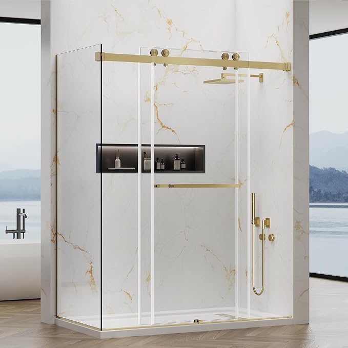 60x76 in Frameless Double Sliding Shower Door - Image 2