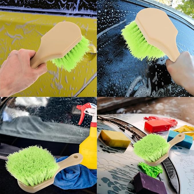 Wheel Rim Tire & Carpet Cleaning Brush Set, Soft & Stiff Bristle Wash Cleaning - Image 5