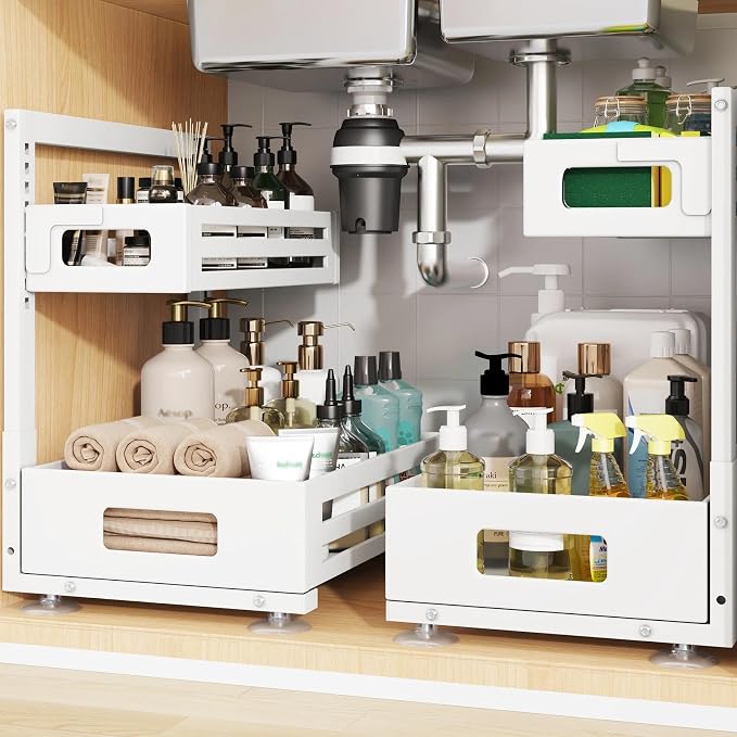 2 Pack Under Sink Organizer, Pull Out Cabinet Organizer by UnderSinkOrganizer