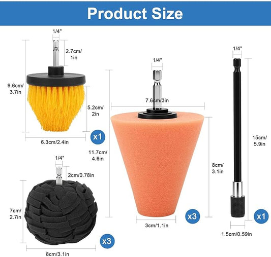 Linkstyle 8Pcs Drill Polishing Pads Kit, Foam Polishing Cone & Ball Set - Image 2