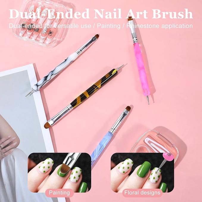 4 Pcs French Brush for Nails French Tip Brushes Nail Art Supplies for Design - Image 3