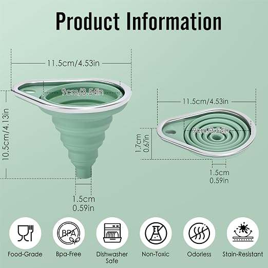 New Upgraded Small Silicone Collapsible Funnel Set - Image 5