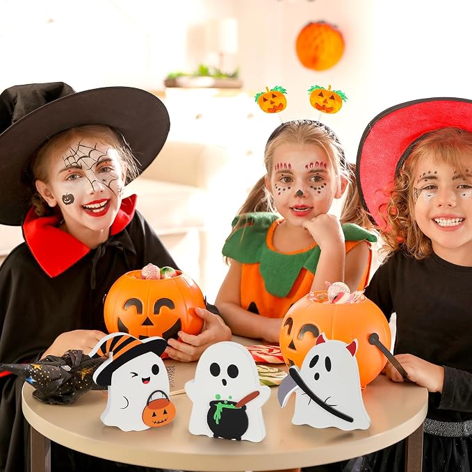 COCHIE Cute Ghost Halloween Decorations Indoor, Wooden Tiered Tray Decor Table - Image 7