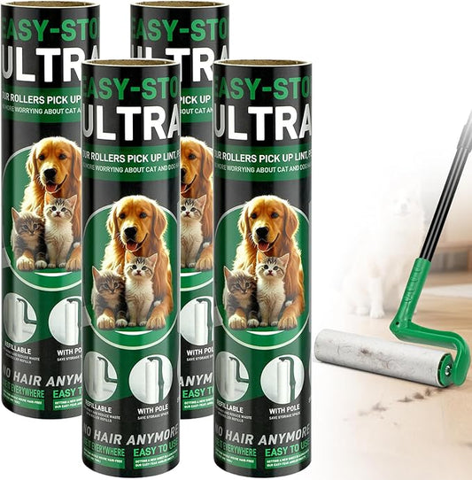 Large Lint Roller Refills for Lint Remover, 4 Pack 10 Inch Big Lint Roller by VOUBIEN