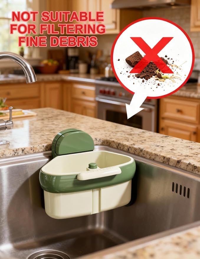 Suction Cup Sink Corner Rack Corner Sink Strainer Triangle Food Waste Catcher - Image 4