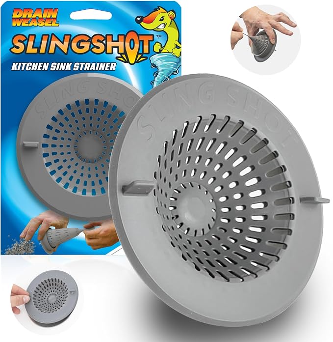 Slingshot Kitchen Sink Drain Strainer Cover Basket, Food Catcher and Stopper by FlexiSnakeInc
