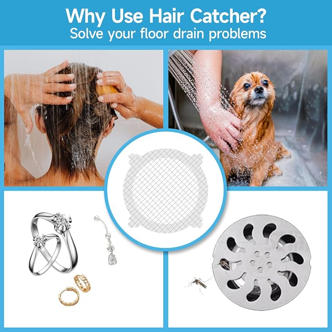VIVIDLY 50 Pack Disposable Shower Drain Cover Hair Catcher Shower Drain Mesh - Image 3