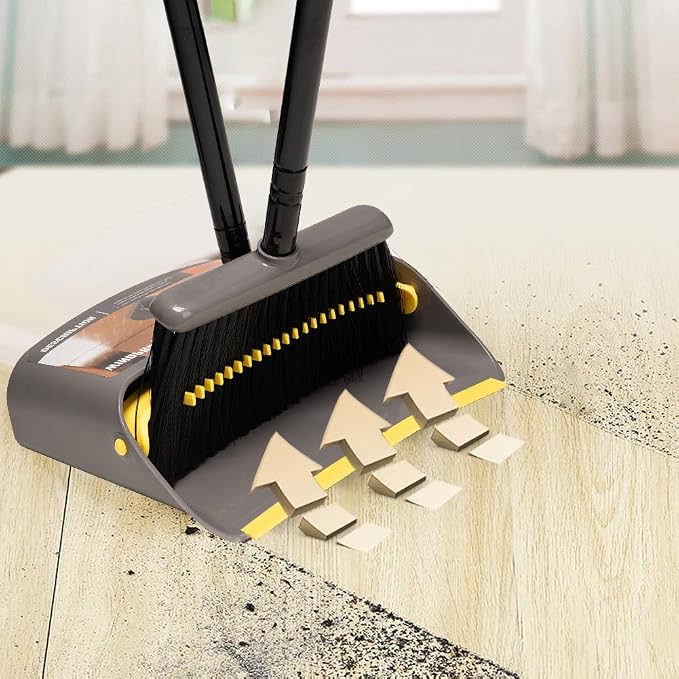 TreeLen Broom with Dustpan Combo Set, Stand up Dust Pans with Long Handle - Image 6