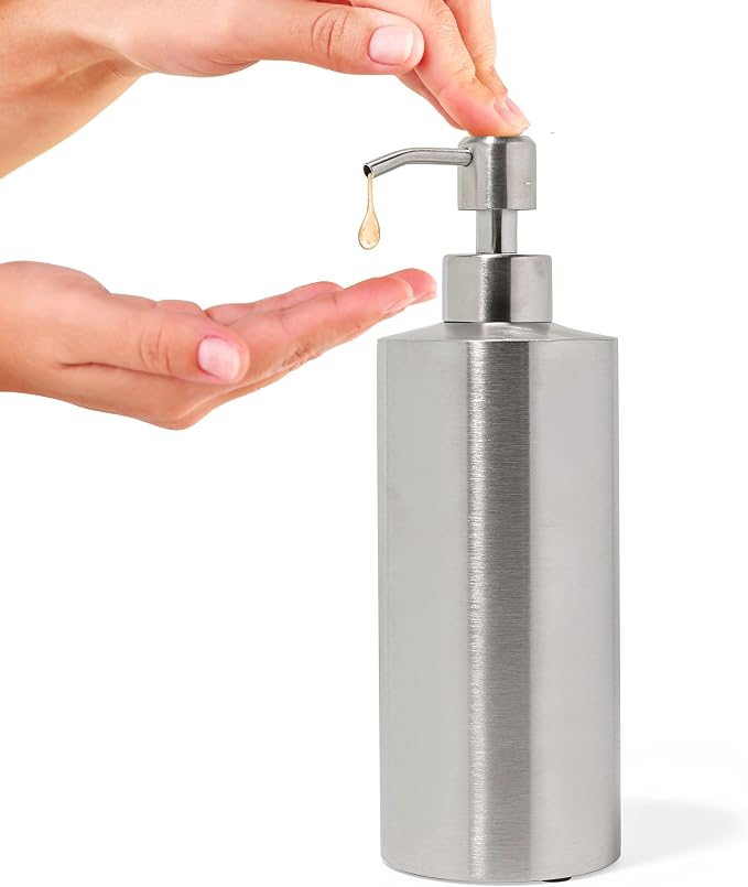 Silver Soap Dispenser Stainless Steel by YEWDesign