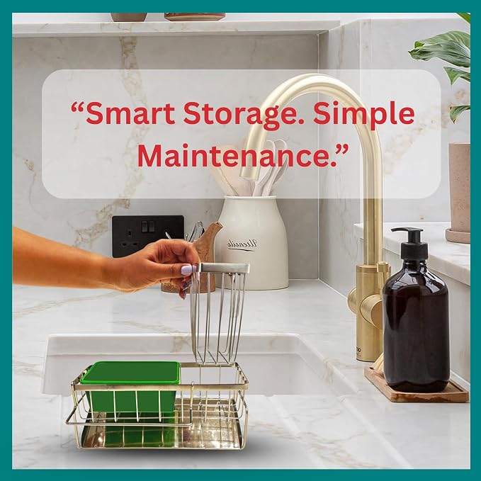 Sponge Holder for Kitchen Sink Self-Draining Sink Caddy - Image 5