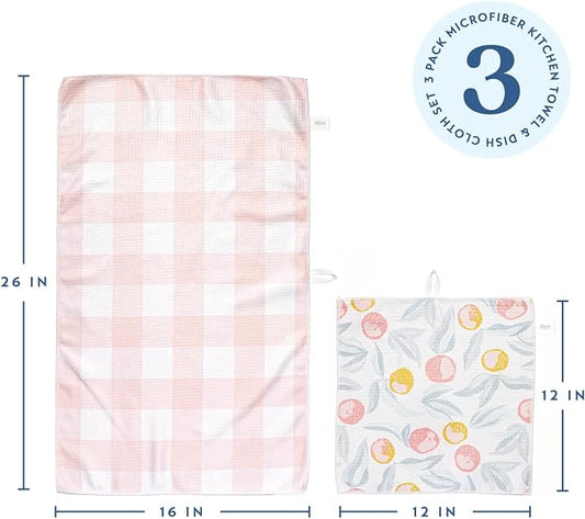 ELYN Microfiber Kitchen Dish Towel & Dish Cloth Set, Quick-Dry & Absorbent - Image 2