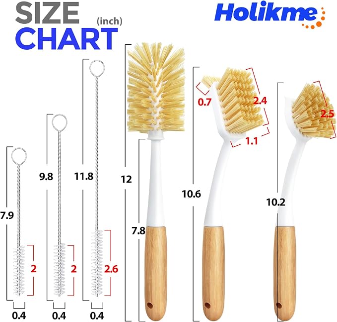Holikme 6 Pack Dish Brush Set - Image 6