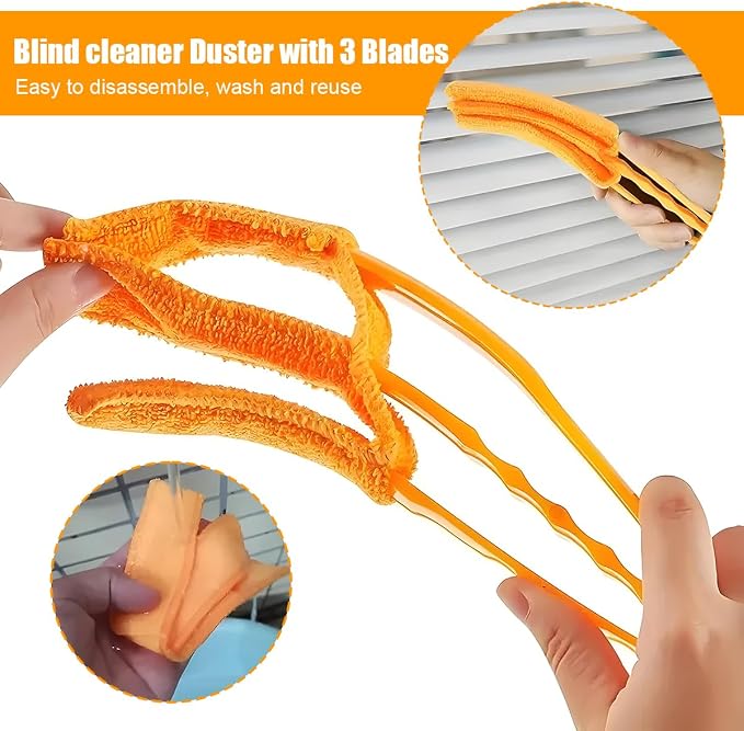 Car Window Venetian Blind Cleaner Duster Tool, Handheld Automotive Duster - Image 4