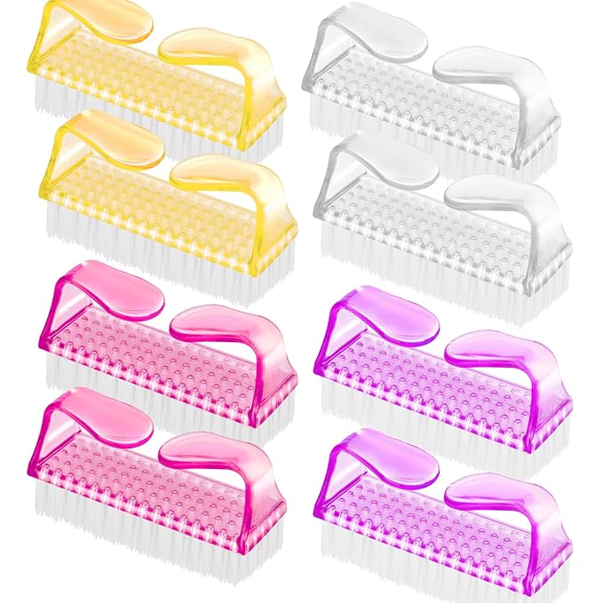 8Pcs Nail Brushes for Cleaning Fingernails, Handle Grip Nail Scrubber Brush by SQULIGT
