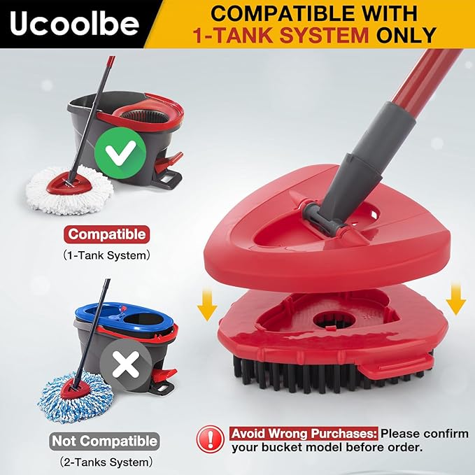 2 Pack Upgraded Spin Mop Scrub Brush Replace Head Compatible - Image 2