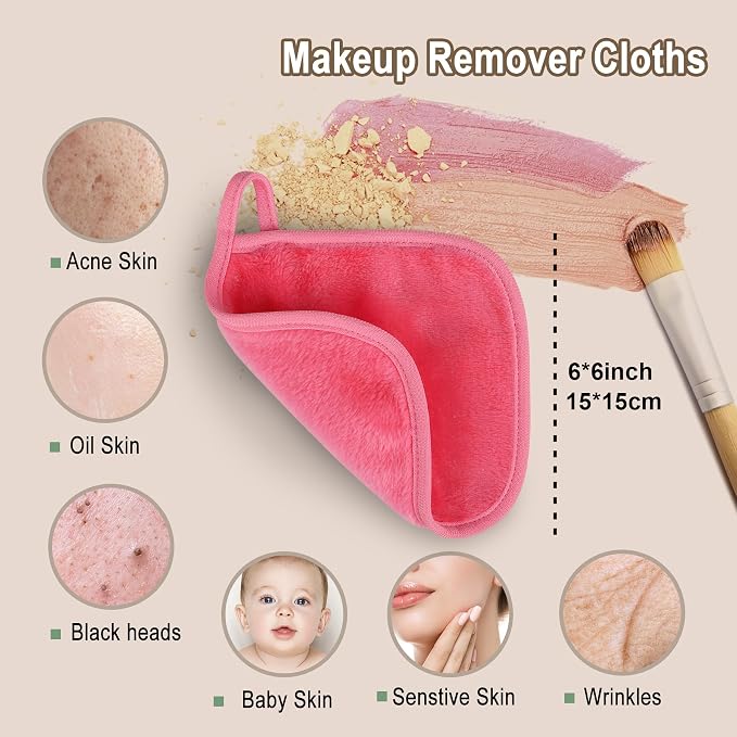 KODAMO Makeup Remover Cloth, 12 Pack Reusable Makeup Remover Towels - Image 3