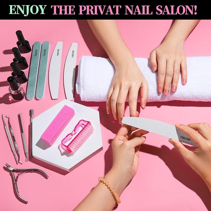 FANDAMEI Nail Care Kit, Nail Files 100/180, Nail Buffer Block, Cuticle Nippers - Image 6