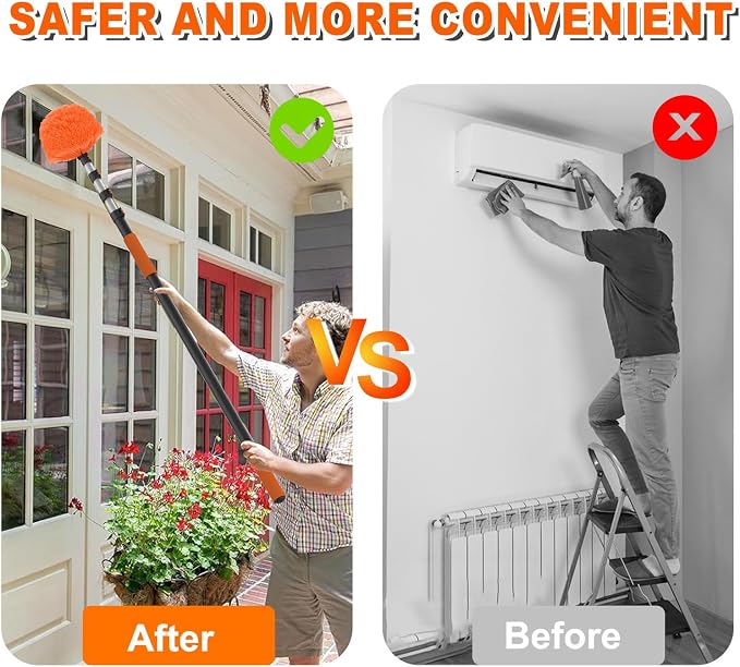 36FT Reach Cobweb Duster with Extension Pole, High Ceiling Long Duster with - Image 5