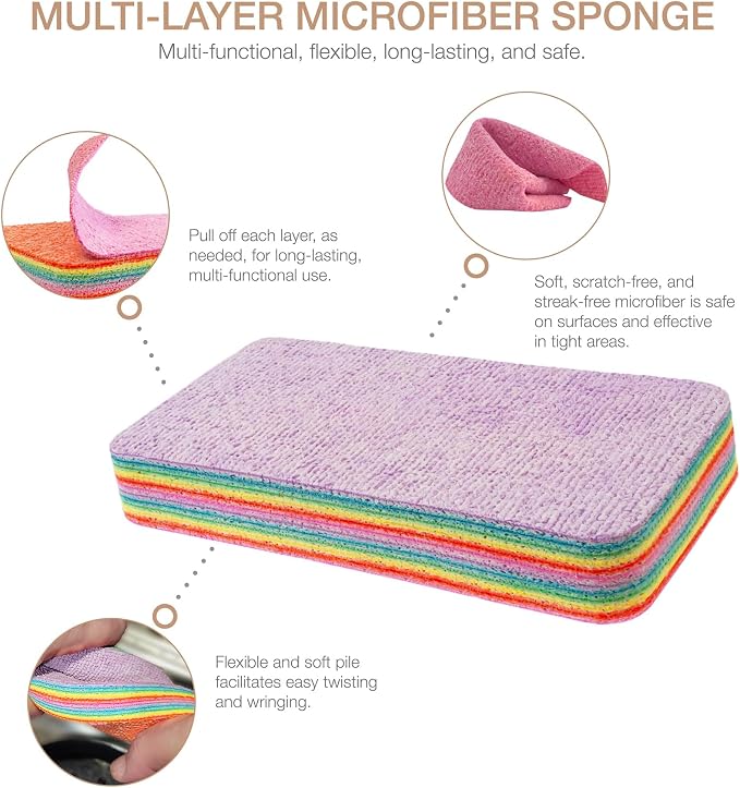 Eurow Super Absorbent 12-Layer Microfiber Sponge Block, Tearable - Image 5