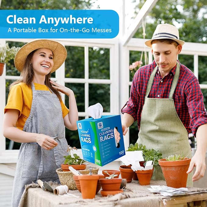 GLIMGLINT White Microfiber Cleaning Cloth, 100 Pack Cleaning Rags, Ultra - Image 4