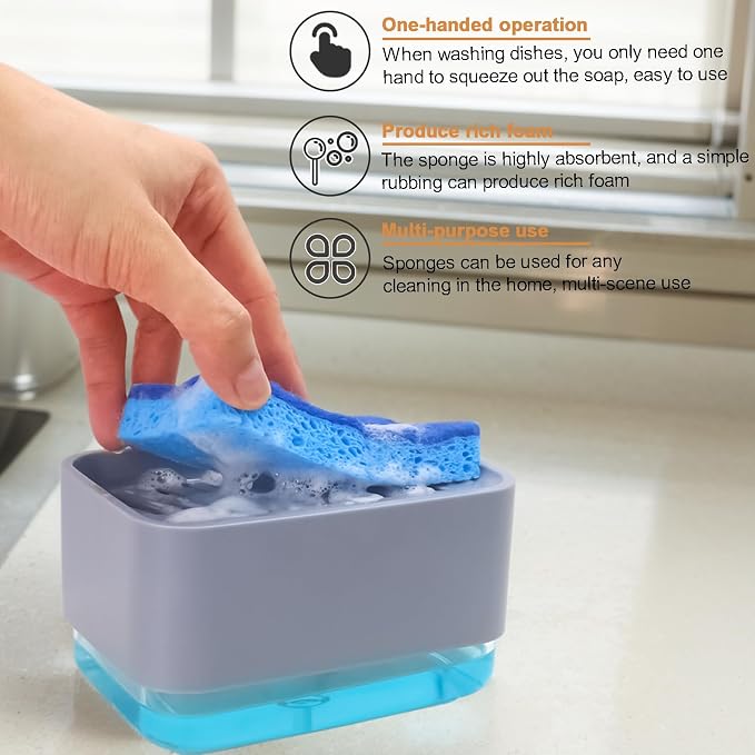 Dish Soap Dispenser with Sponge Holder - Image 4